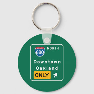 Oakland, CA Road Sign Key Ring