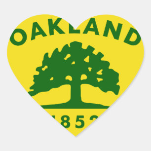 Oakland, California Flag Heart Sticker