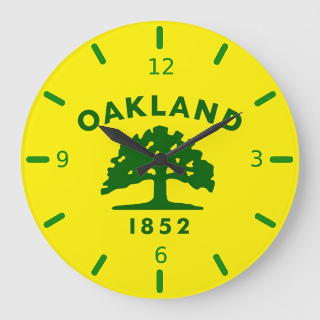 Oakland (California) flag Large Clock (Front)