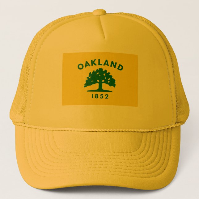 Oakland, California Flag Trucker Hat (Front)