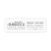Oakland, California Stylised Skyline | Label