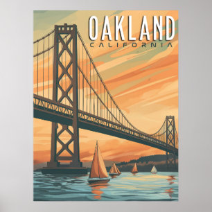 Oakland, California - Vintage Travel Poster