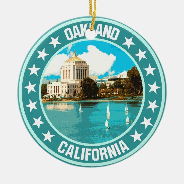 Oakland                                            ceramic tree decoration (Front)