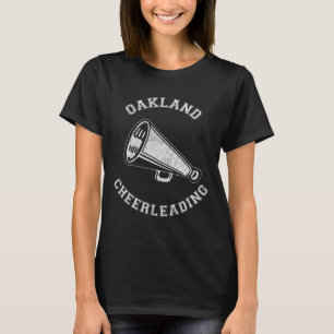 Oakland Cheer Distressed Retro 90's Cheerleader  T-Shirt