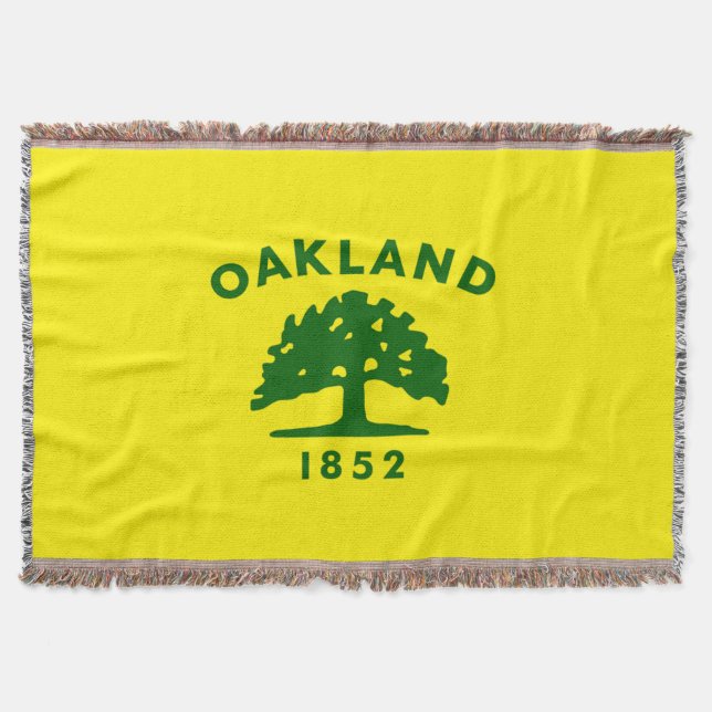 Oakland city flag throw blanket (Front)