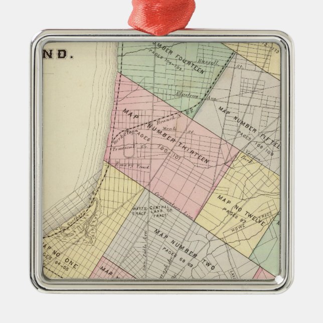 Oakland index map metal tree decoration (Front)