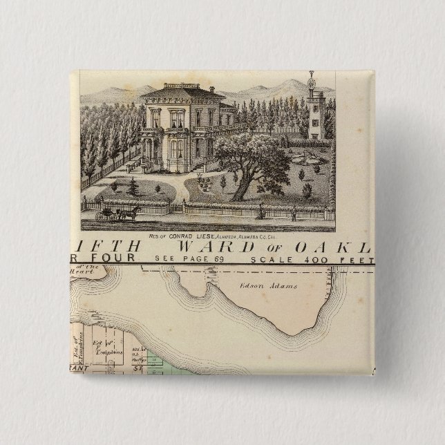 Oakland, vicinity 4 15 cm square badge (Front)