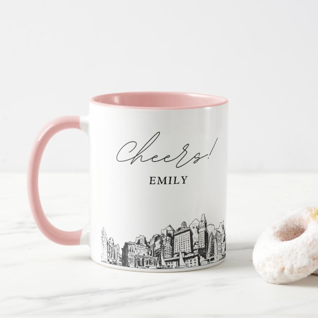 Oakland Wedding Personalised Coffee Mug (With Donut)