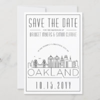 Oakland Wedding Stylised Skyline Save the Date