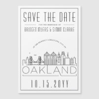 Oakland Wedding Stylised Skyline Save the Date
