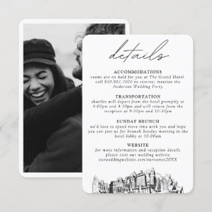Oakland Wedding Vertical Details Enclosure Card