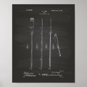 Oar 1901 Patent Art - Chalkboard Poster