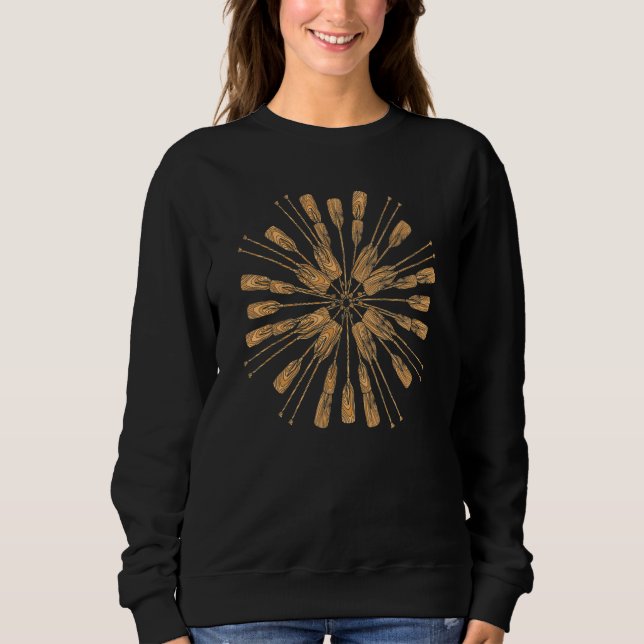 Oar Mandala  Kayak Canoe & Boating Design Sweatshirt (Front)