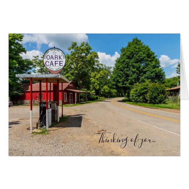 Oark Gas Station Thinking Of You Card (Front Horizontal)