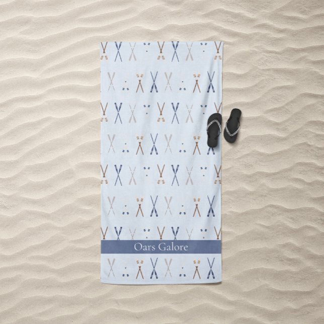 Oars Galore Boat Oars Blue  Beach Towel (Oars Galore Blue Beach Towel)