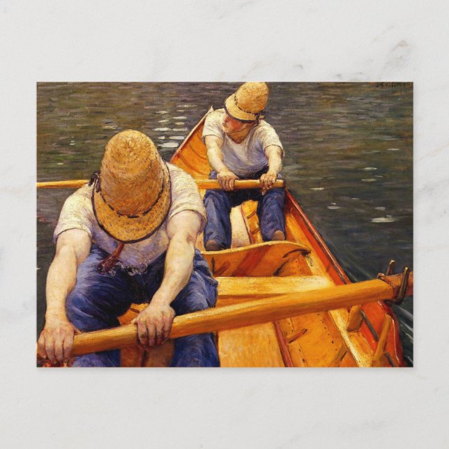 Oarsmen (Boatmen Rowing), fine art painting Postcard (Front)