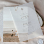 OASIS Beach Taupe Wedding  Vellum Invitations<br><div class="desc">OASIS | Modern Elegant Wedding Vellum Invitation. Features,  modern minimalist taupe typography design layout with palm tree illustration detail.</div>