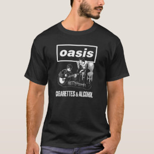 Oasis Black Unisex Classic  Cigarettes And Alcohol T-Shirt