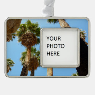 Oasis Palms in Joshua Tree National Park Silver Plated Framed Ornament