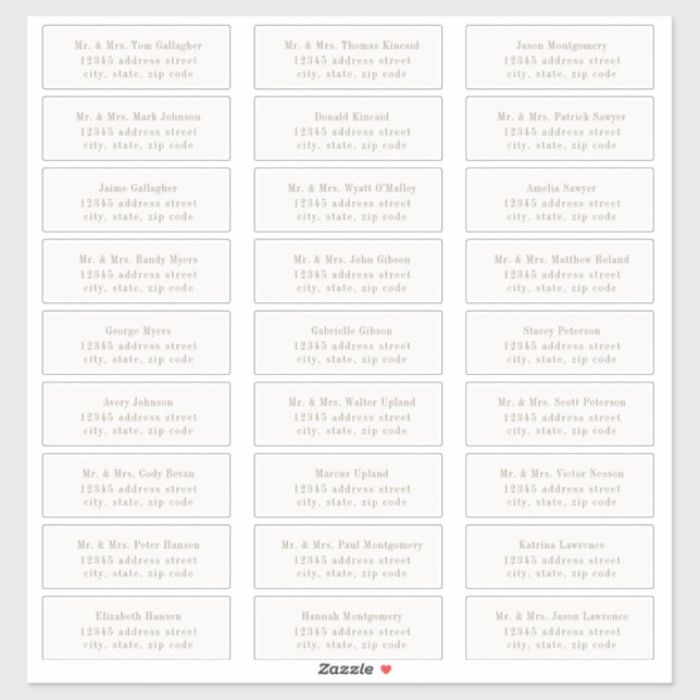 OASIS Taupe Guest Address Labels (Sheet)