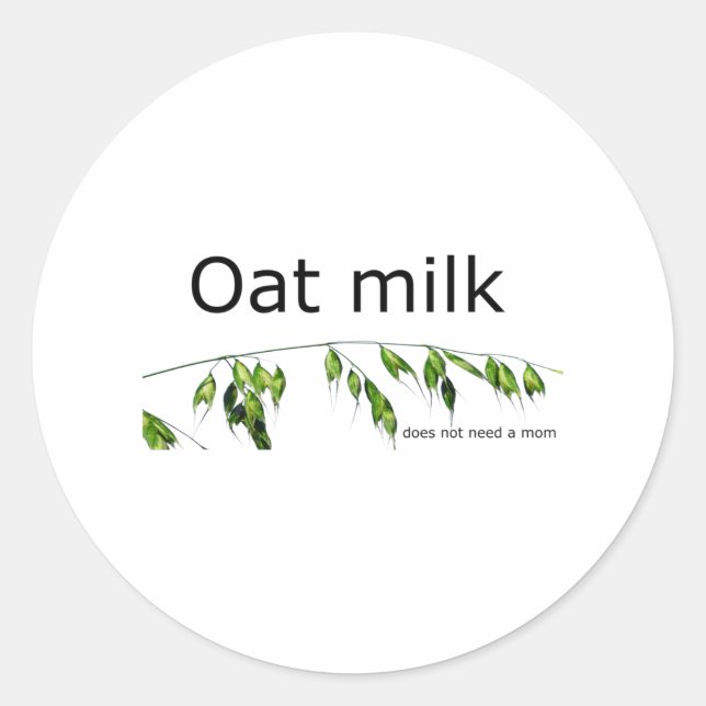 Oat milk classic round sticker (Front)
