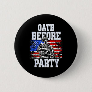 Oath over party us patriotic army soldier 6 cm round badge