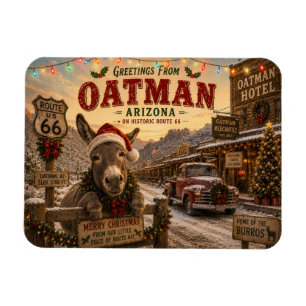 Oatman Arizona Route 66 Christmas Donkey Fridge Magnet