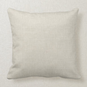 Oatmeal Tan Faux Linen Fabric Textured Background Cushion