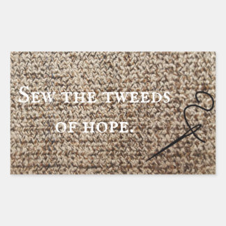 Oatmeal tweed hope rectangular sticker