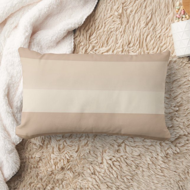 Oatmeal white cream stripes AI art  Lumbar Cushion (Blanket)