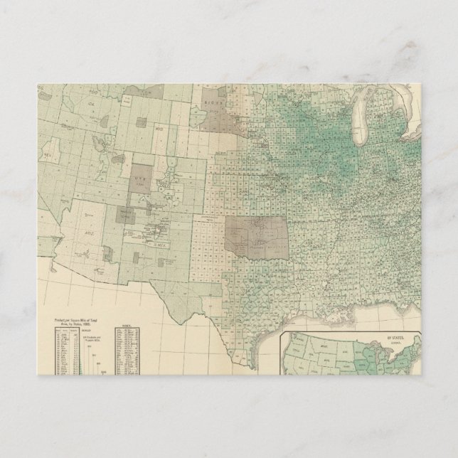 Oats per square mile postcard (Front)