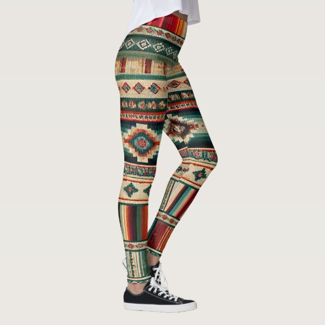 “OAXACA” HISPANIC-STYLE PRINT ACTIVEWEAR LEGGINGS (Right)