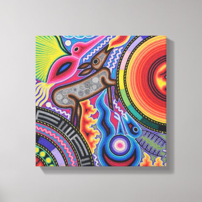 Oaxaca Mexico Mexican Mayan Tribal Art Boho Travel Canvas Print (Front)