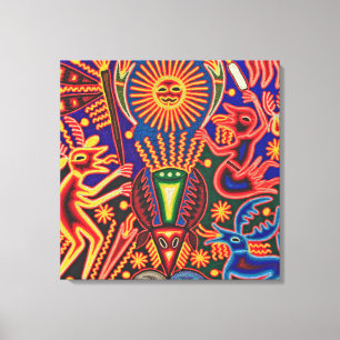 Oaxaca Mexico Mexican Mayan Tribal Art Boho Travel Canvas Print