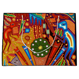 Oaxaca Mexico Mexican Mayan Tribal Art Boho Travel Large Gift Bag