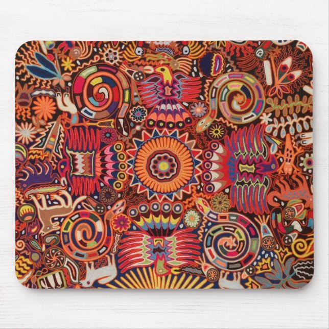 Oaxaca Mexico Mexican Mayan Tribal Art Boho Travel Mouse Pad (Front)