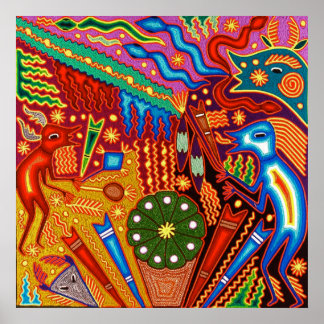Oaxaca Mexico Mexican Mayan Tribal Art Boho Travel Poster
