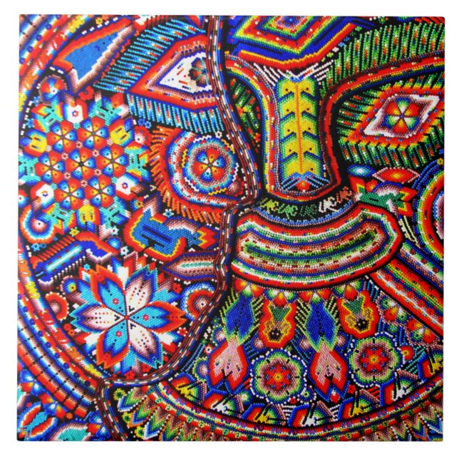 Oaxaca Mexico Mexican Mayan Tribal Art Boho Travel Tile (Front)