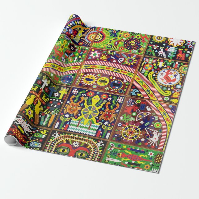 Oaxaca Mexico Mexican Mayan Tribal Art Boho Travel Wrapping Paper (Unrolled)
