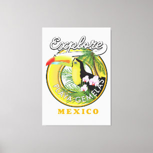 Oaxaca Mexico travel logo Canvas Print