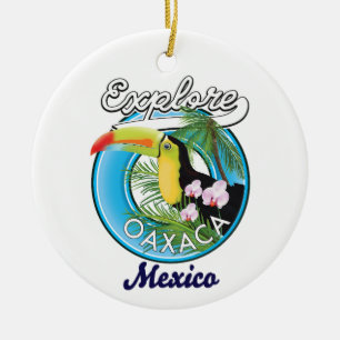 Oaxaca Mexico travel logo Ceramic Tree Decoration