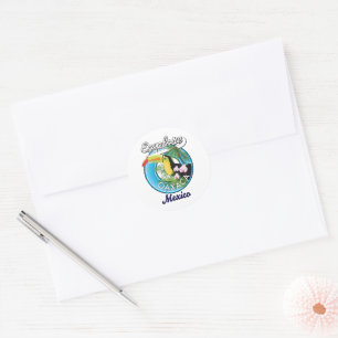 Oaxaca Mexico travel logo Classic Round Sticker