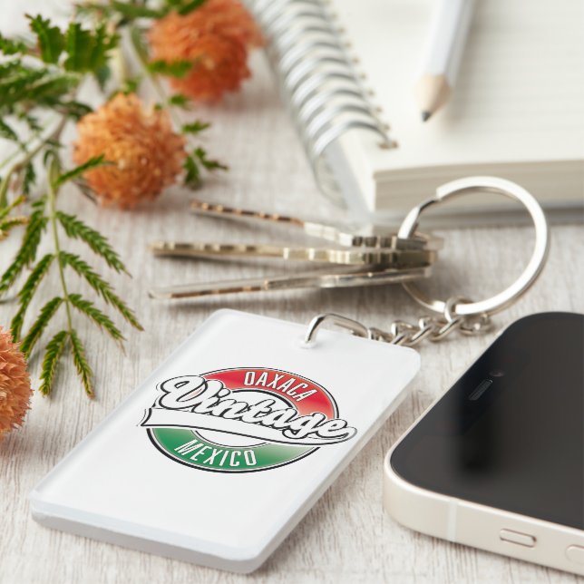 Oaxaca mexico vintage logo. key ring (Front Right)