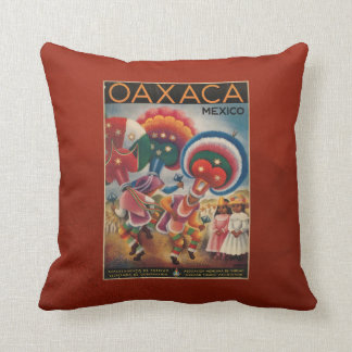 Oaxaca, Mexico Vintage Tourism Poster Throw Pillow