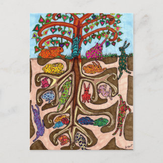 Oaxacan Bunny Tree of Life Postcard