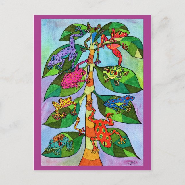 Oaxacan Frog Tree of Life Postcard (Front)