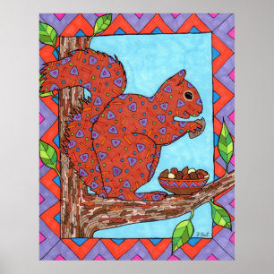 Oaxacan Squirrel with Mixed Nuts Poster