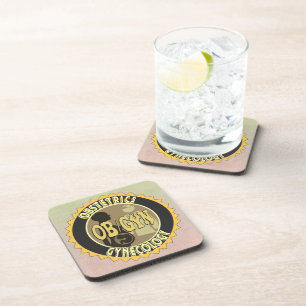 OB/GYN BADGE FEMALE DOCTOR LOGO COASTER