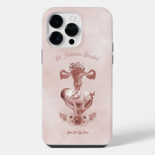 Ob/Gyn Midwife Floral Childbirth Cervix Ovaries iPhone 14 Pro Max Case