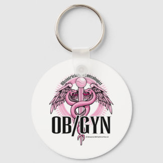 OB/GYN PINK Caduceus Key Ring